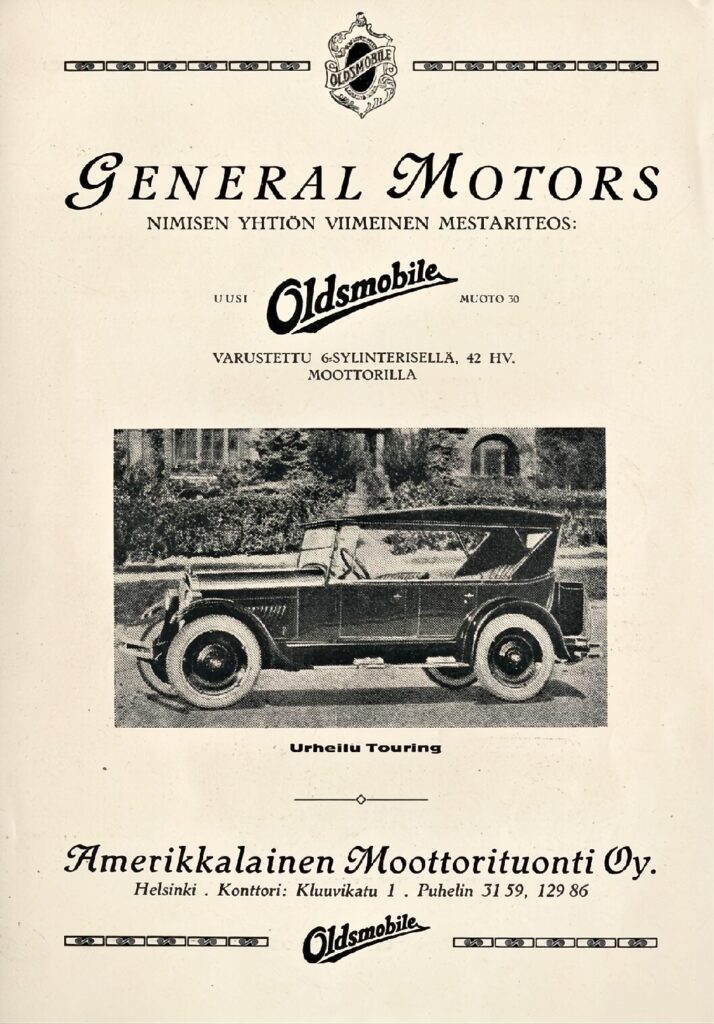 thumbnail of 1923 Marke Oldsmobile – Modell Six Model 30-A Broschüre. Finland- Sprache FIN
