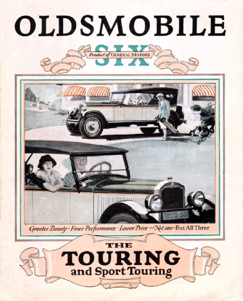 thumbnail of 1926 Marke Oldsmobile – Modell Six Touring and Sport Touring Broschüre. USA. Fold-out- Sprache ENG