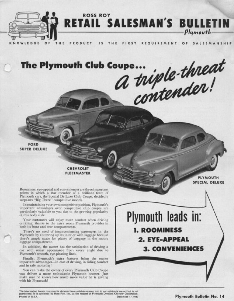 thumbnail of 1947 Marke Plymouth – Modell USA – Sales-Guide – Sprache ENG