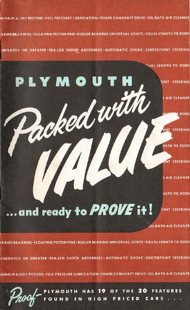 thumbnail of 1951 Marke Plymouth – Modell Value-Booklet – Sprache ENG