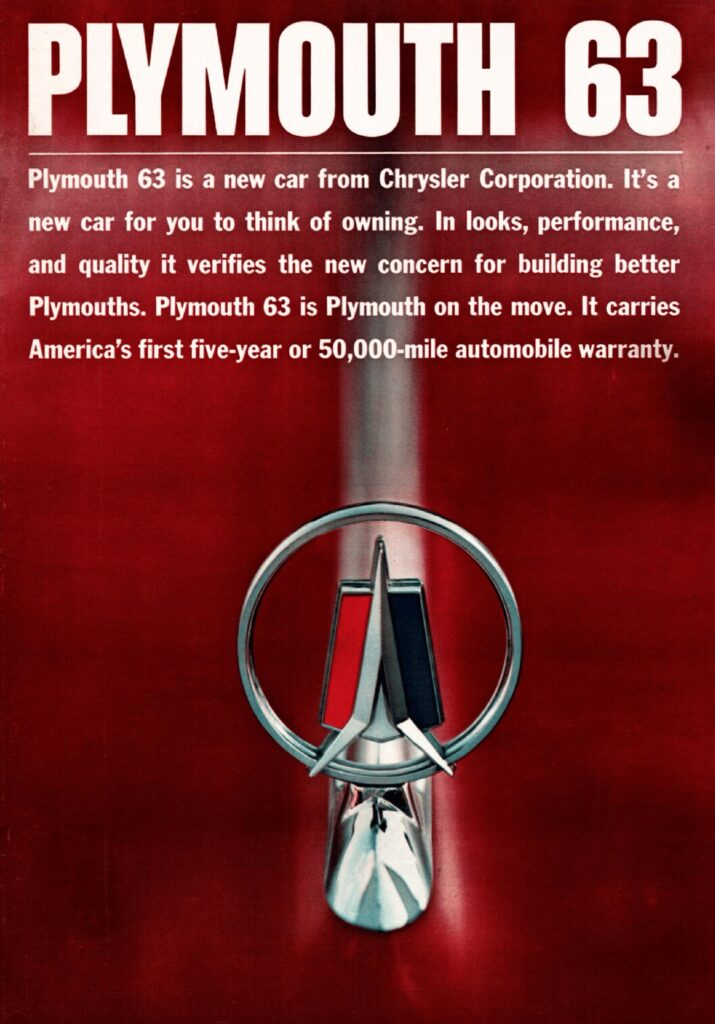 thumbnail of 1963 Marke Plymouth – Modell Model Range Broschüre. USA – Sprache ENG