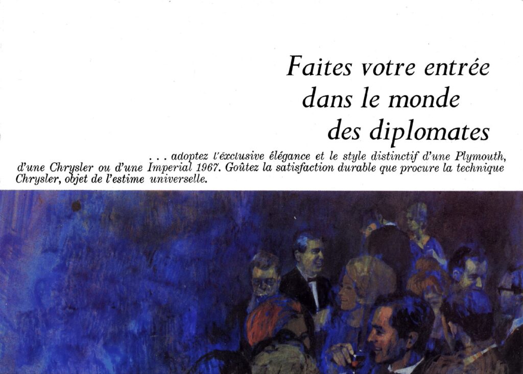 thumbnail of 1967 Marke Chrysler & Plymouth – Print UK Modell Model Range Broschüre. French International. Fold-out – Sprache FRZ