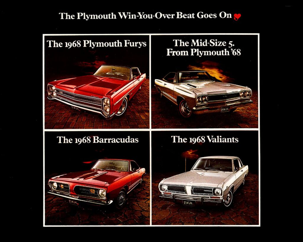 thumbnail of 1968 Marke Plymouth – Modell Full Line Broschüre. USA – Sprache ENG. Furys, The Mid-Size 5, Barracudas and Valiants