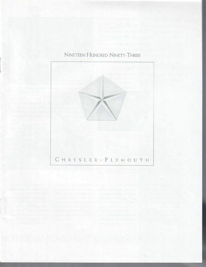 thumbnail of 1993 Marke Plymouth – Modell USA Div. Modelle – Sprache ENG
