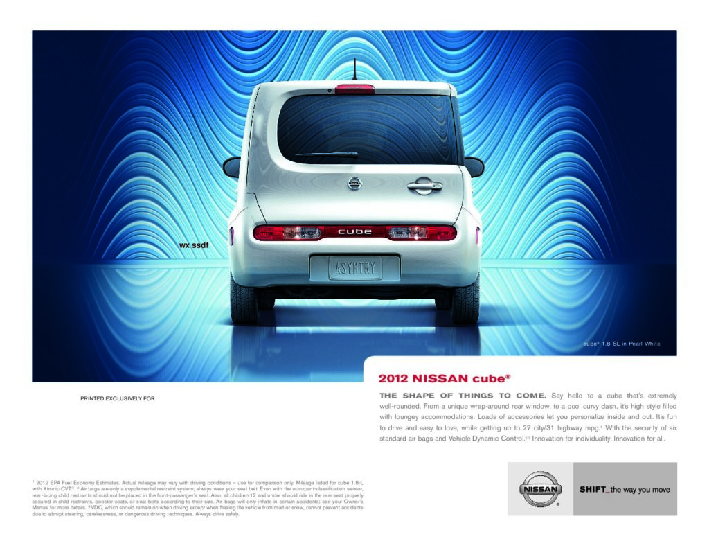 thumbnail of 2012 Marke Nissan – Modell USA Cube – Sprache ENG