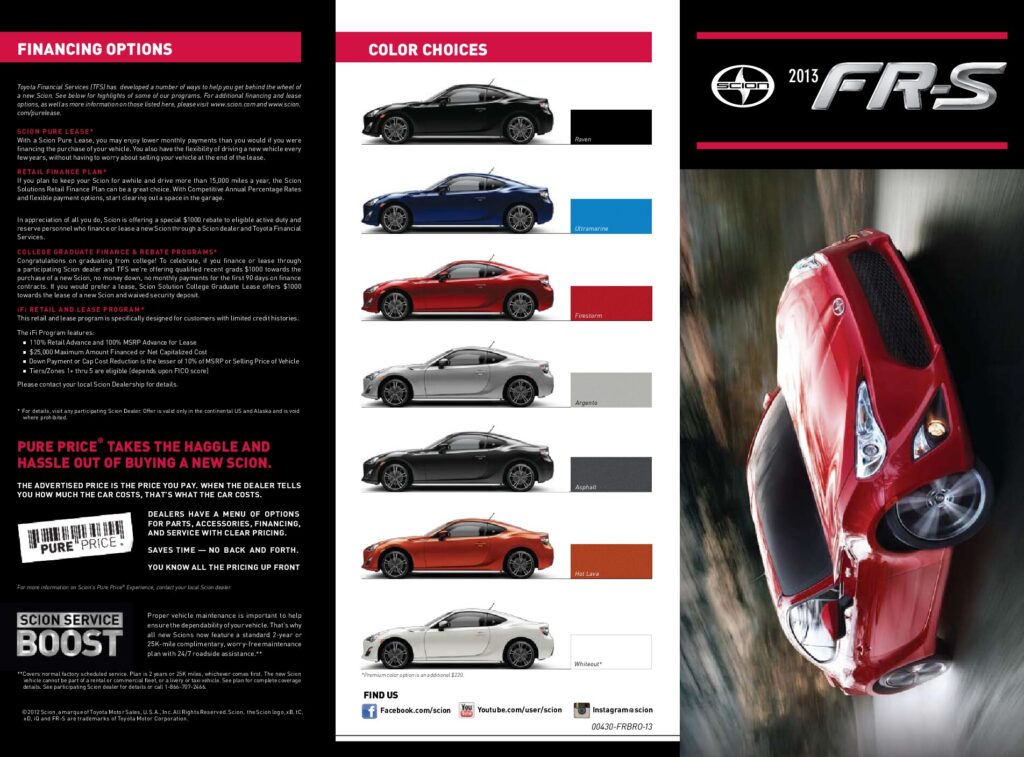 thumbnail of 2013 Marke Scion – Modell USA FR-S-v1 – Sprache ENG