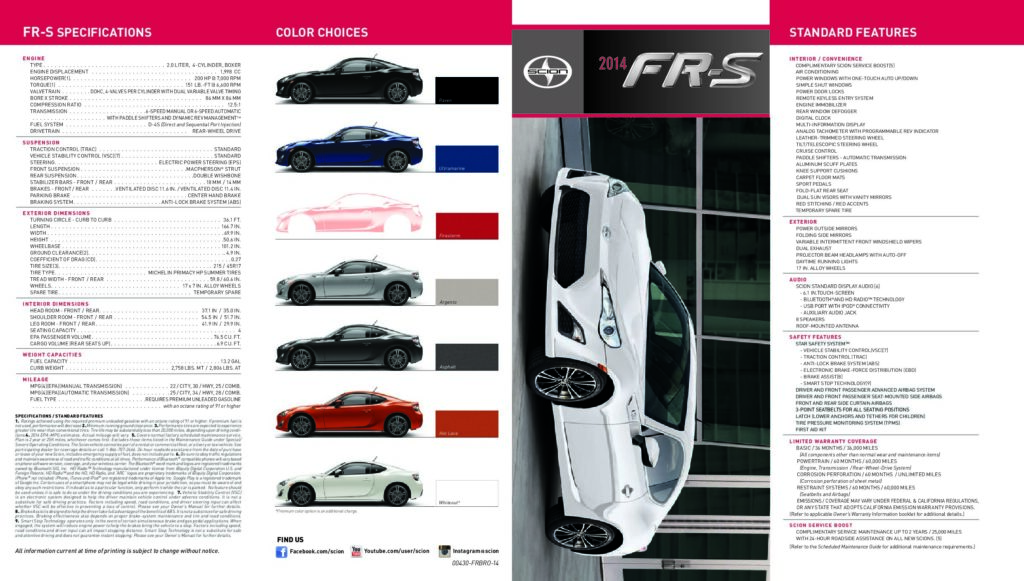 thumbnail of 2014 Marke Scion – Modell USA FR-S – Sprache ENG