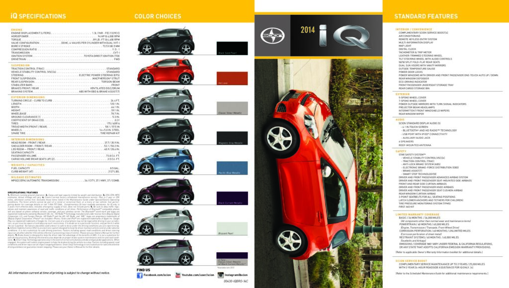 thumbnail of 2014 Marke Scion – Modell USA iQ – Sprache ENG