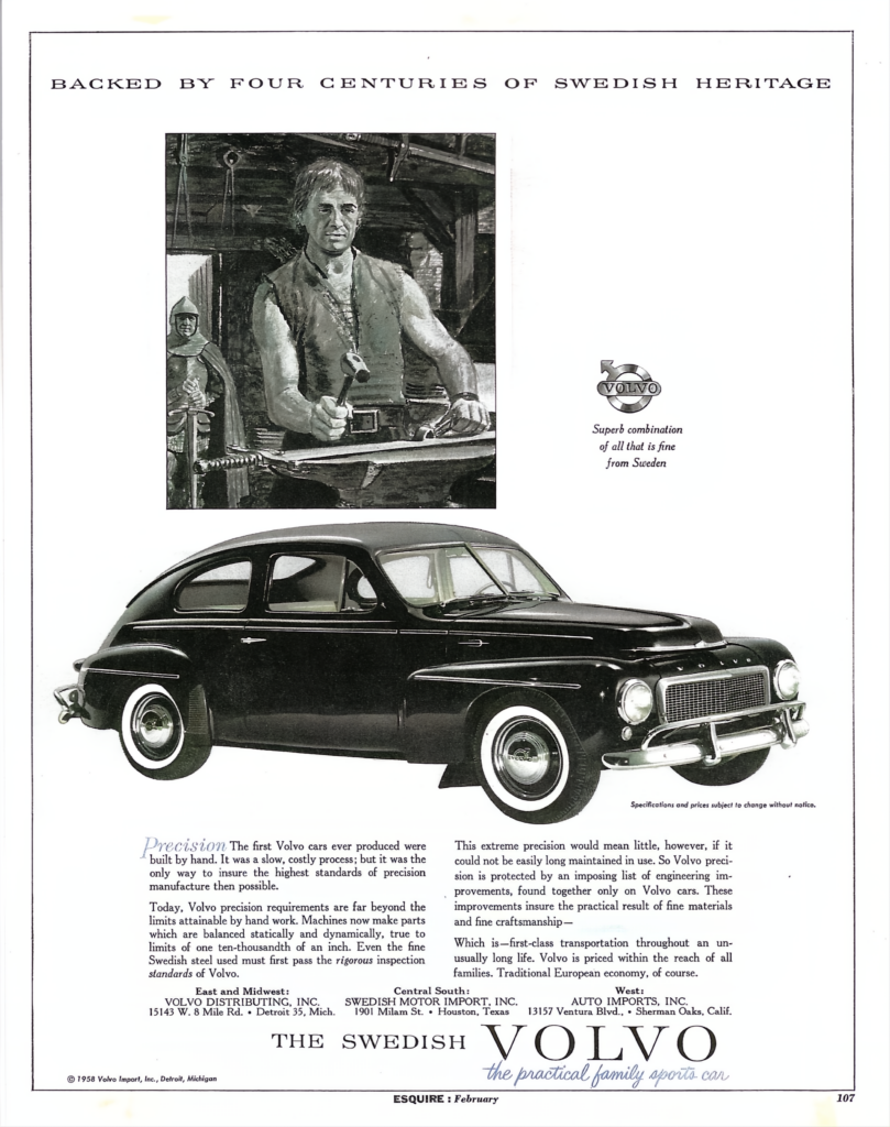 thumbnail of 1958 Marke Volvo – Modell PV 444 Werbung USA Esquire Magazine USA – Sprache ENG